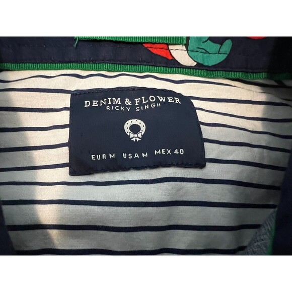 Denim & Flowers Ricky Singh Men's Santa Button-Down Christmas Shirt  Size M - Picture 7 of 9